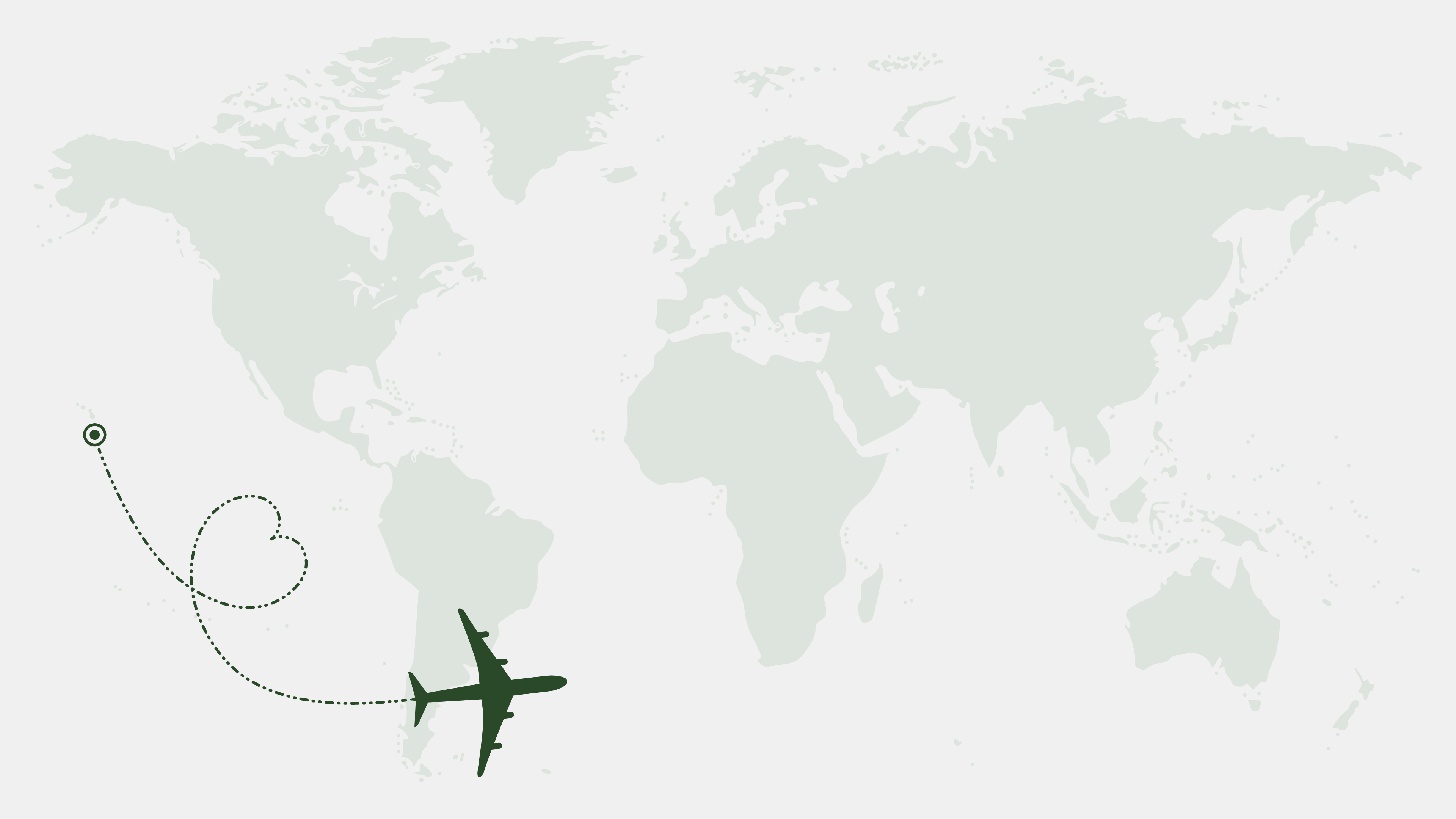World Map with Plane to show Parenting on Planes